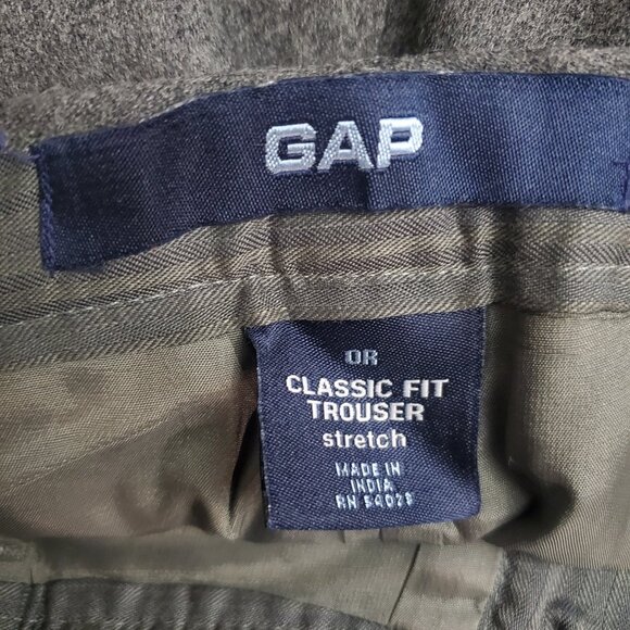 Gap Vintage Dress Pants Gray 0 Virgin Wool Y2K Business Preppy Academia Trousers - Picture 11 of 13